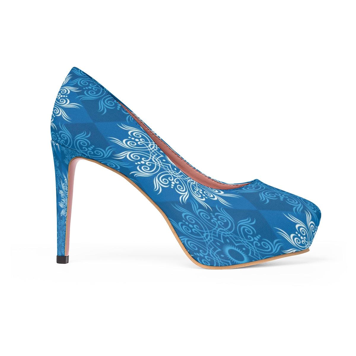 Blue Snow Women's Platform Heels - Buyashoes